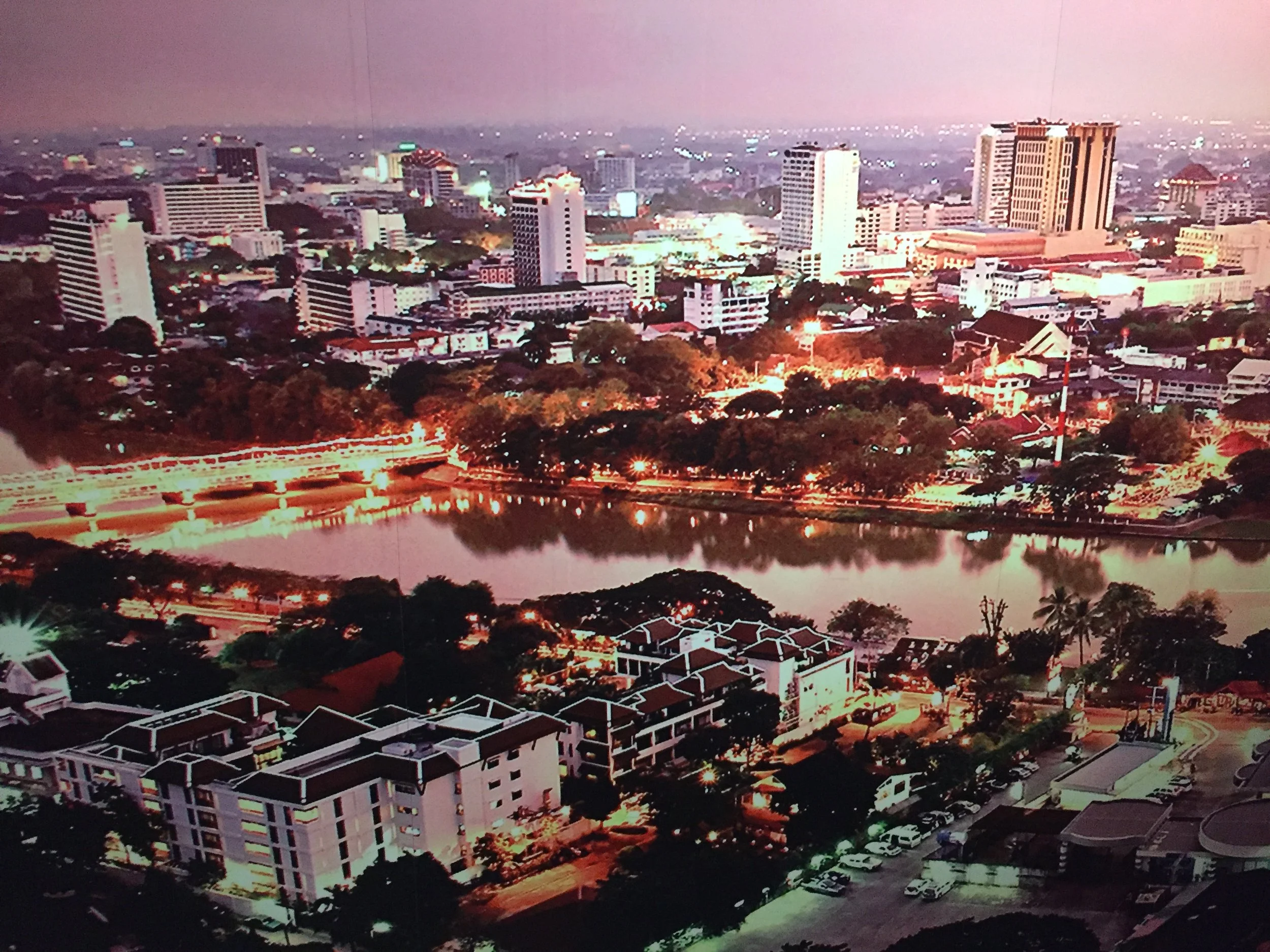 An aerial shot of Chiang Mai city