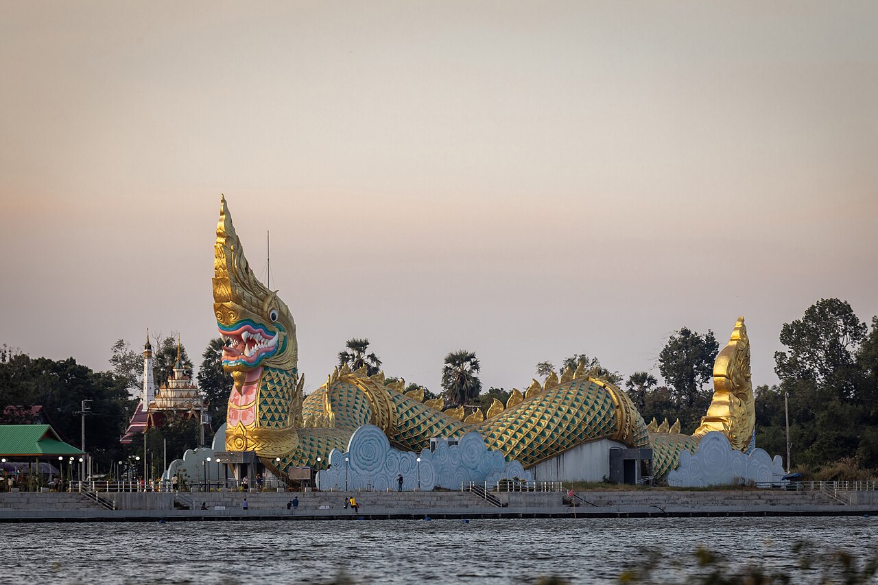 Naga building at Vimarn Phaya Thean, Mueang Yasothon District, Yasothon Province, Thailand.