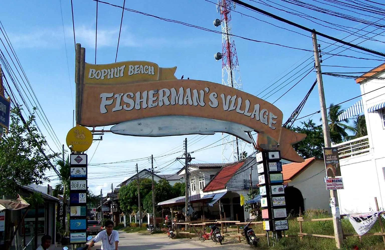 Fishermans Village sign in Bophut, Koh Samui