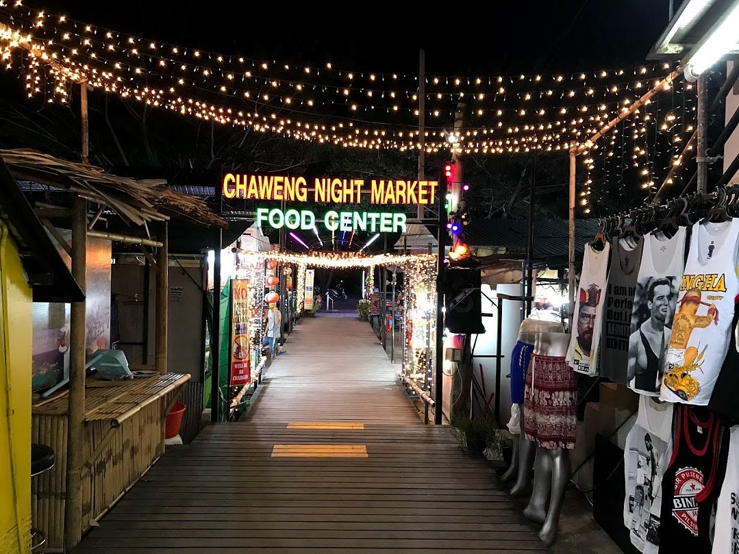 A night market in thailand with vibrant stalls