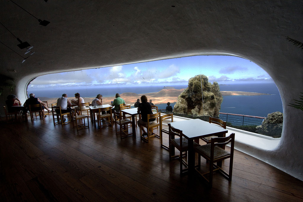 View from inside Mirador del Rio